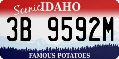 ID license plate 3B9592M