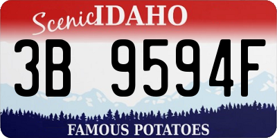 ID license plate 3B9594F