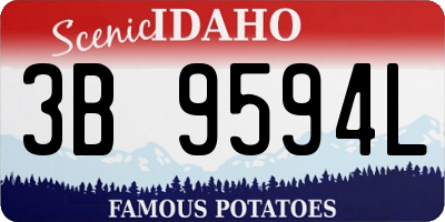ID license plate 3B9594L