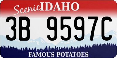 ID license plate 3B9597C