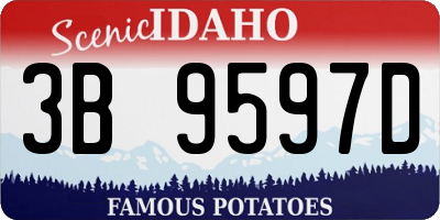 ID license plate 3B9597D