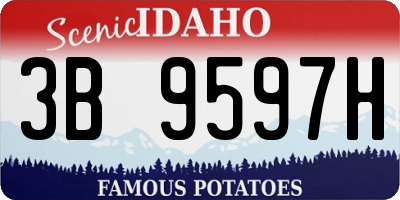ID license plate 3B9597H