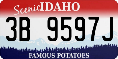 ID license plate 3B9597J