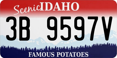 ID license plate 3B9597V