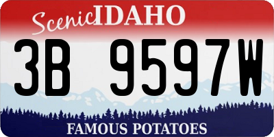 ID license plate 3B9597W