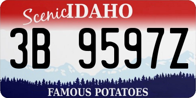 ID license plate 3B9597Z