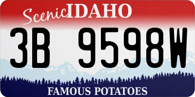 ID license plate 3B9598W