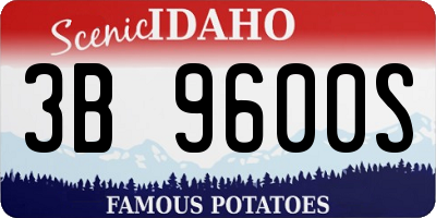 ID license plate 3B9600S