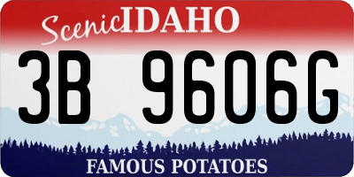 ID license plate 3B9606G