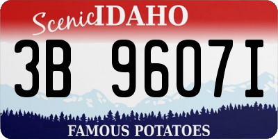 ID license plate 3B9607I