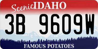 ID license plate 3B9609W
