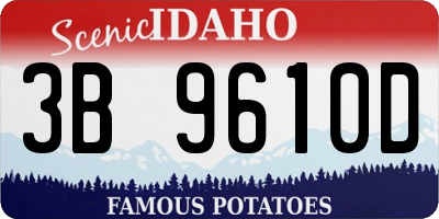 ID license plate 3B9610D