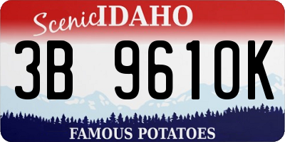 ID license plate 3B9610K