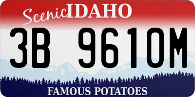 ID license plate 3B9610M