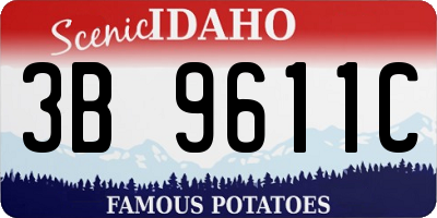 ID license plate 3B9611C