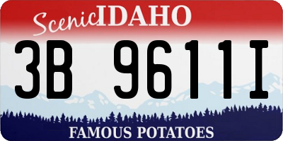 ID license plate 3B9611I