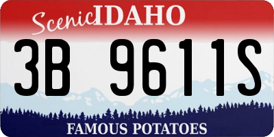 ID license plate 3B9611S