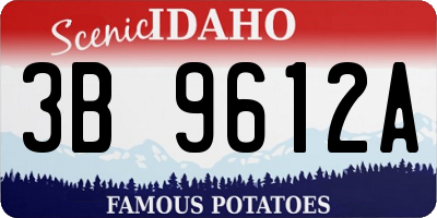 ID license plate 3B9612A