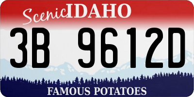 ID license plate 3B9612D