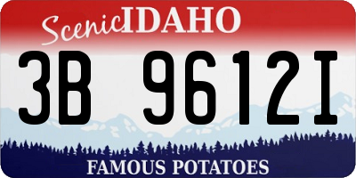 ID license plate 3B9612I