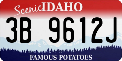 ID license plate 3B9612J