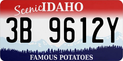 ID license plate 3B9612Y