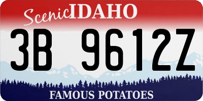 ID license plate 3B9612Z