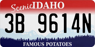 ID license plate 3B9614N