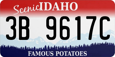 ID license plate 3B9617C