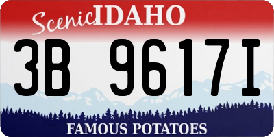 ID license plate 3B9617I