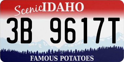 ID license plate 3B9617T