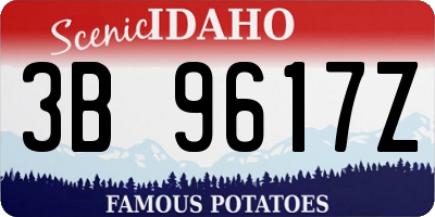 ID license plate 3B9617Z