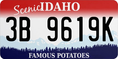 ID license plate 3B9619K