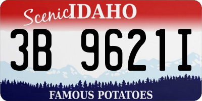 ID license plate 3B9621I