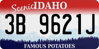 ID license plate 3B9621J