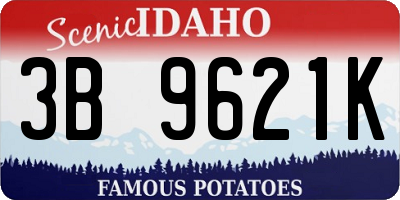 ID license plate 3B9621K