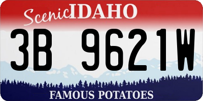 ID license plate 3B9621W