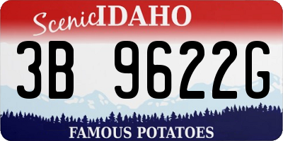 ID license plate 3B9622G