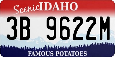 ID license plate 3B9622M