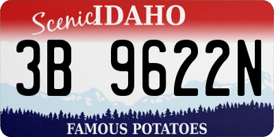 ID license plate 3B9622N