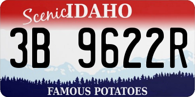 ID license plate 3B9622R