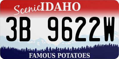 ID license plate 3B9622W