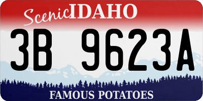 ID license plate 3B9623A