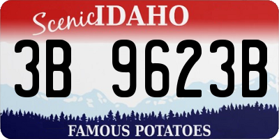 ID license plate 3B9623B