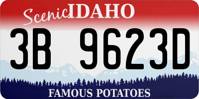 ID license plate 3B9623D