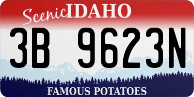 ID license plate 3B9623N