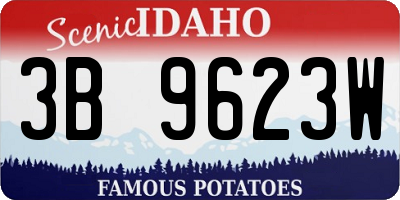 ID license plate 3B9623W