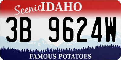 ID license plate 3B9624W