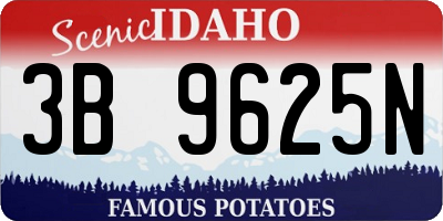 ID license plate 3B9625N