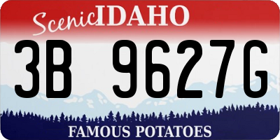 ID license plate 3B9627G